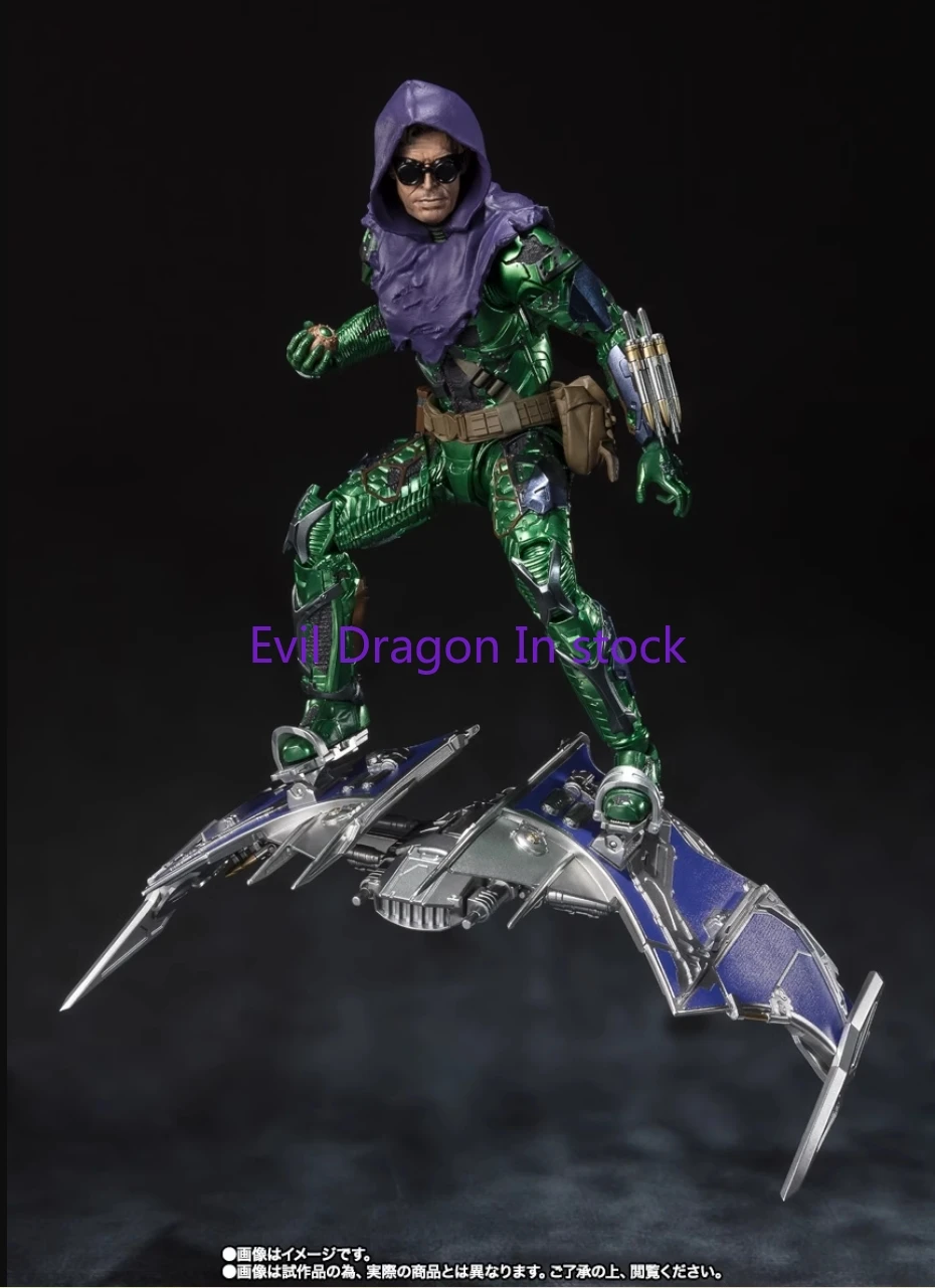 Dalam stok asli SH Figuarts SHF hijau Goblin Spider Man Action Figure koleksi Model mainan Figura hadiah