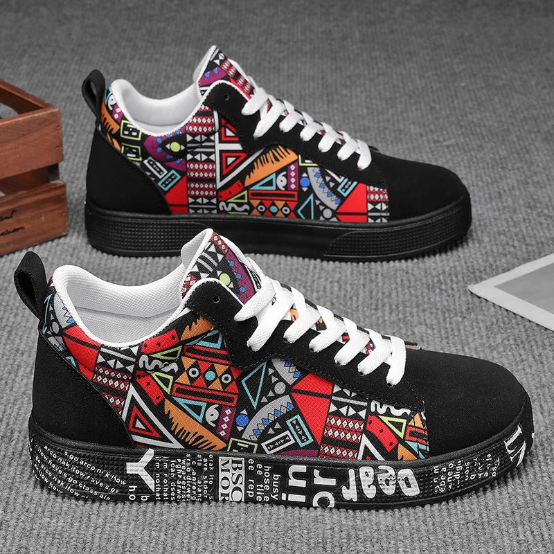 Breathable Mid-Top Sneakers, Heart & Music Graphic Design, Casual Streetwear Shoes for Couples, Valentine'S Day & Birthday Gifts