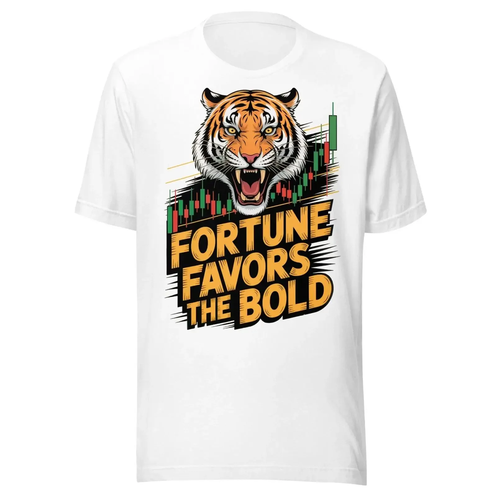 Fortune Favors The Bold Tiger Crypto XRP BTC Ripple Bitcoin Day Traders T Shirt vintage Washed Breathable streetwear Stretched