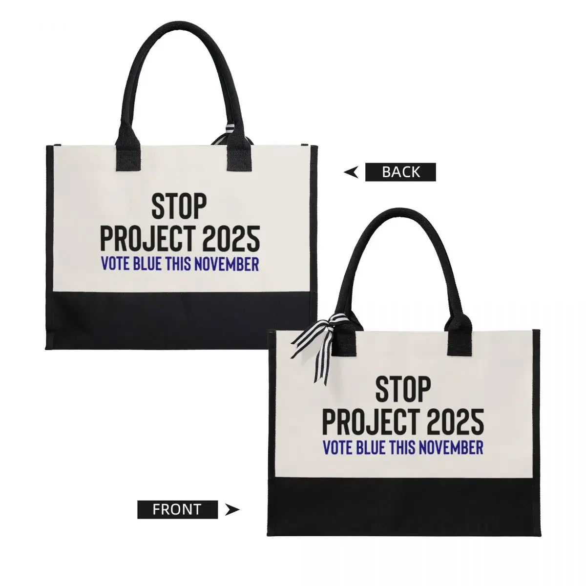 STOP PROJ Canvas Gift Shopping Bag Canvas Customizável Bolsa de Grande Capacidade, Qualidade Presentes, 2025