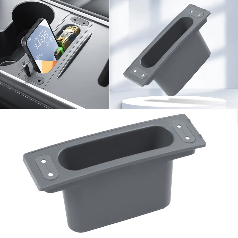 

For Tesla Mode 3 Y Car Central Control Storage Box Data Wire Cable Mobile Phone Storage Box ABS Auto Interior Accessories