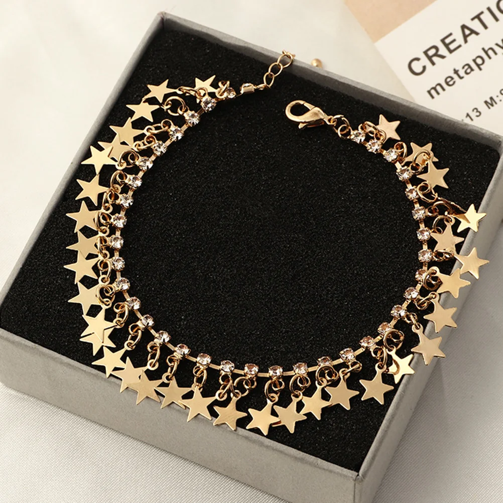 سلسلة الكاحل على شكل نجمة خماسية مجوهرات أنيقة للقدم للفتيات إكسسوارات عصرية هدية عيد الميلاد والذكرى السنوية سلسلة خلخال #6