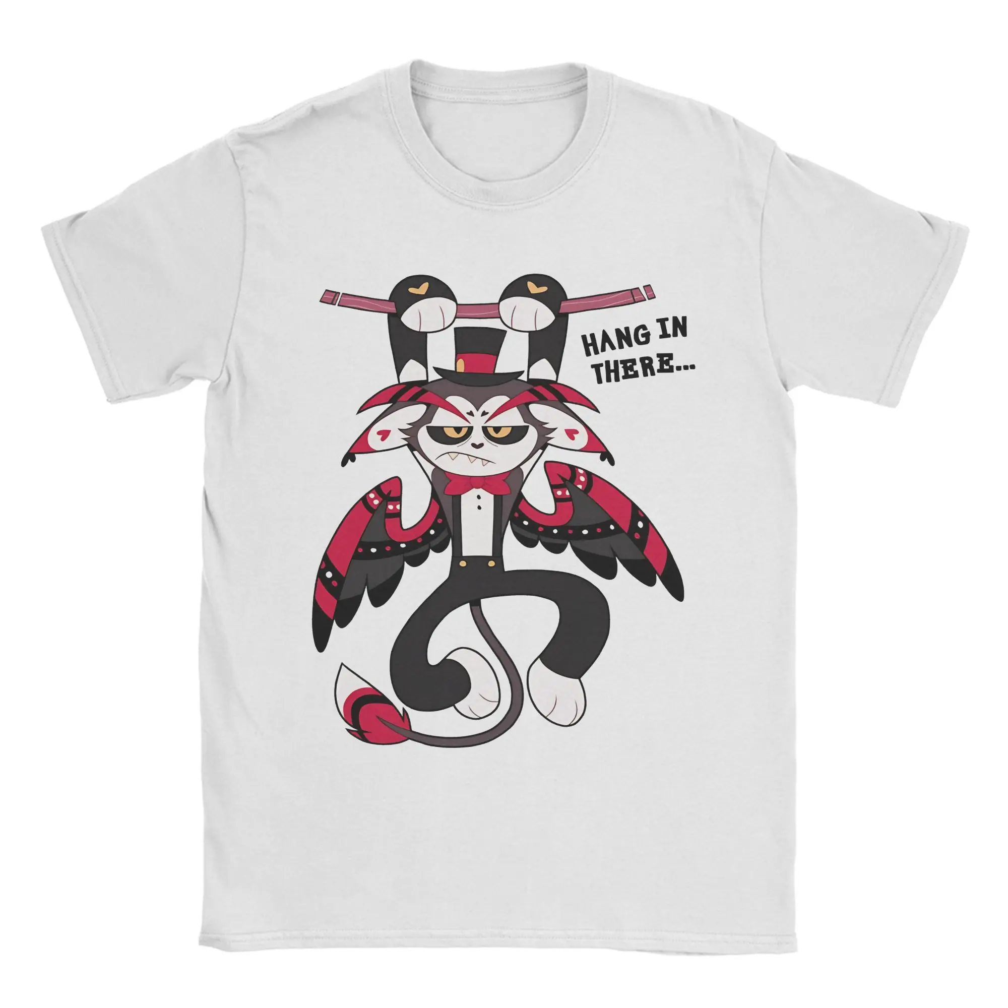 Men's T-Shirts Hang in there Husk! Hazbins Hotels Novelty 100% Cotton Tees Short Sleeve  T Shirt O Neck Clothing Printed