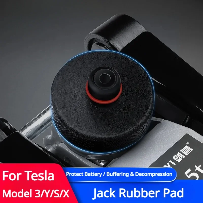 4Pcs Car Rubber Lifting Jack Pad Adapter Chassis Tool with Storage Box for Tesla Model 3 / Y / S / X Car Accessories