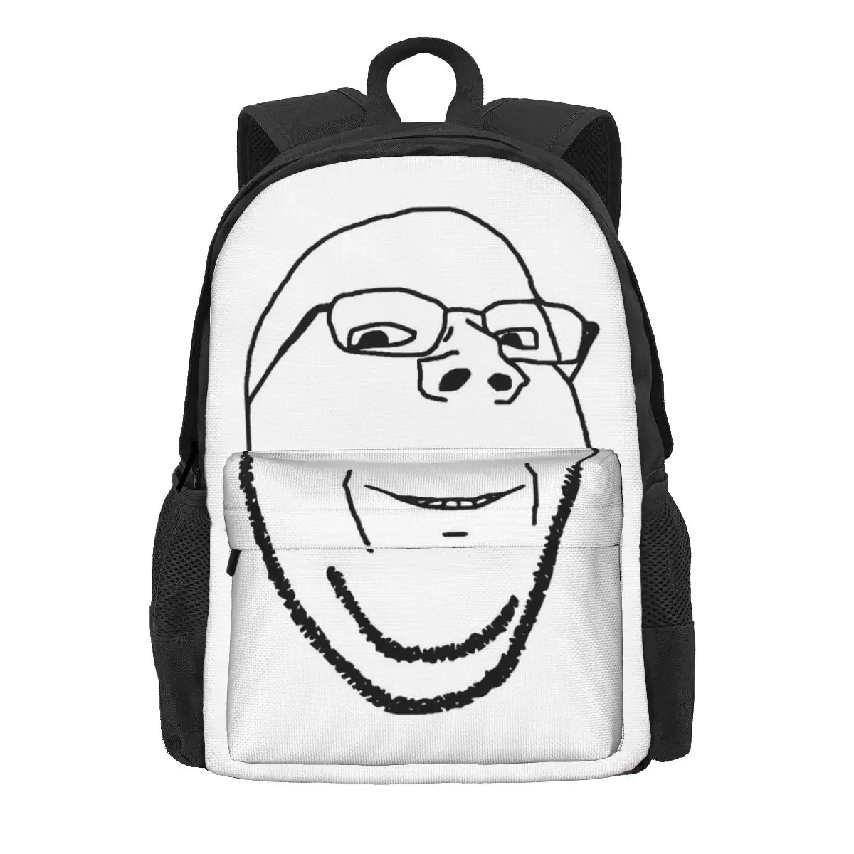 Smiling Wholesome Wojak Soyjak Backpacks Bookbag Students School Bags Cartoon Kids Rucksack Travel Rucksack Shoulder Bag