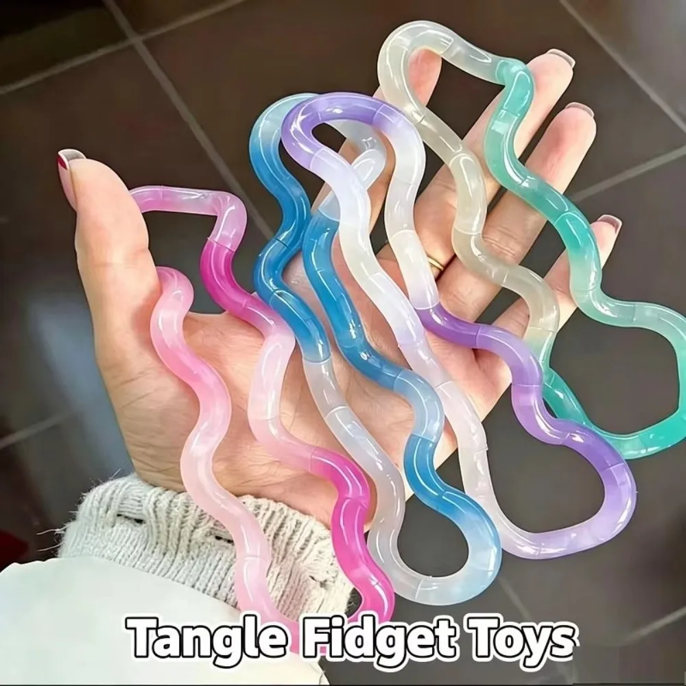 Portable Heat-Activated Fidget Toy Color Changing Deformable Stress Relief Toy Crystal Clear Twistable Twist Rope For Kids