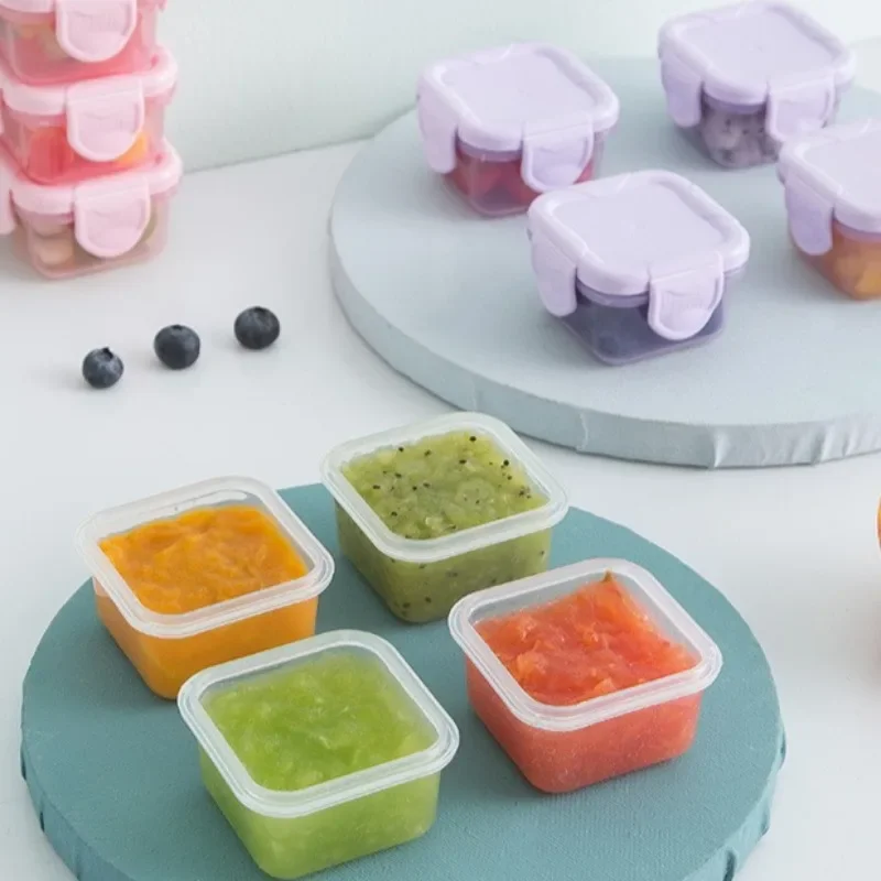 

60ml Mini Food Storage Containers - Leakproof Baby Food Box, Microwave Safe Fridge Organizer