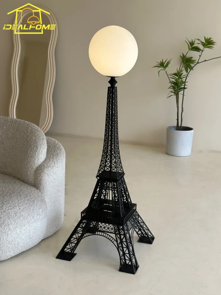 French Design Romantic Eiffel Tower Floor Lamp LED E27 Atmosphere Iron Art Decorative Stand Lights Living Room Sofas Bedroom Bar