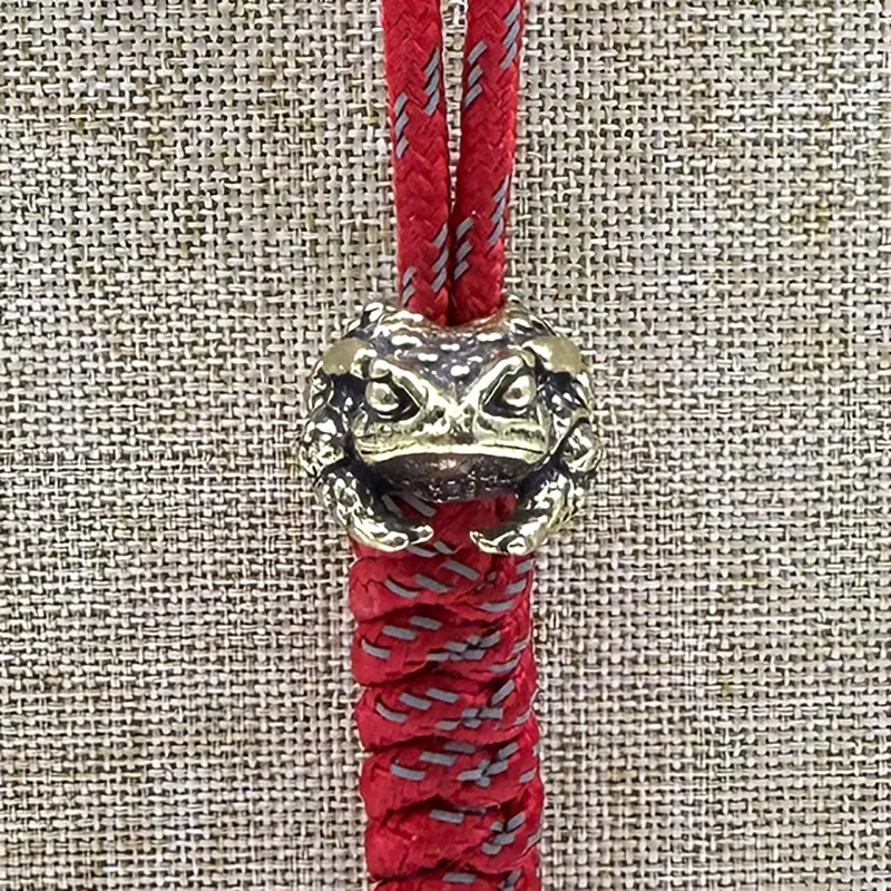 Brass Animal Toad Knife Beads Keychain Lanyard Pendants DIY Outdoor EDC Paracord Accessories Frog Umbrella Rope Woven Hangings