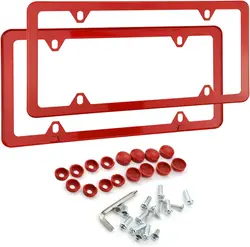 Universal American License Plate Frame With Screws Washer Caps Number Plate Car Stainless Plate Frame 6x12inch for Truck Vehicle