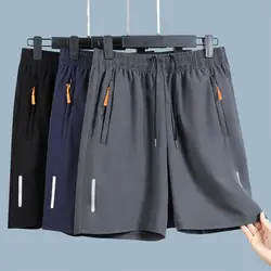 Pantaloncini con coulisse da uomo pantaloncini estivi da uomo traspiranti ad asciugatura rapida con coulisse tasche elastiche in vita per Jogging palestra Plus Size