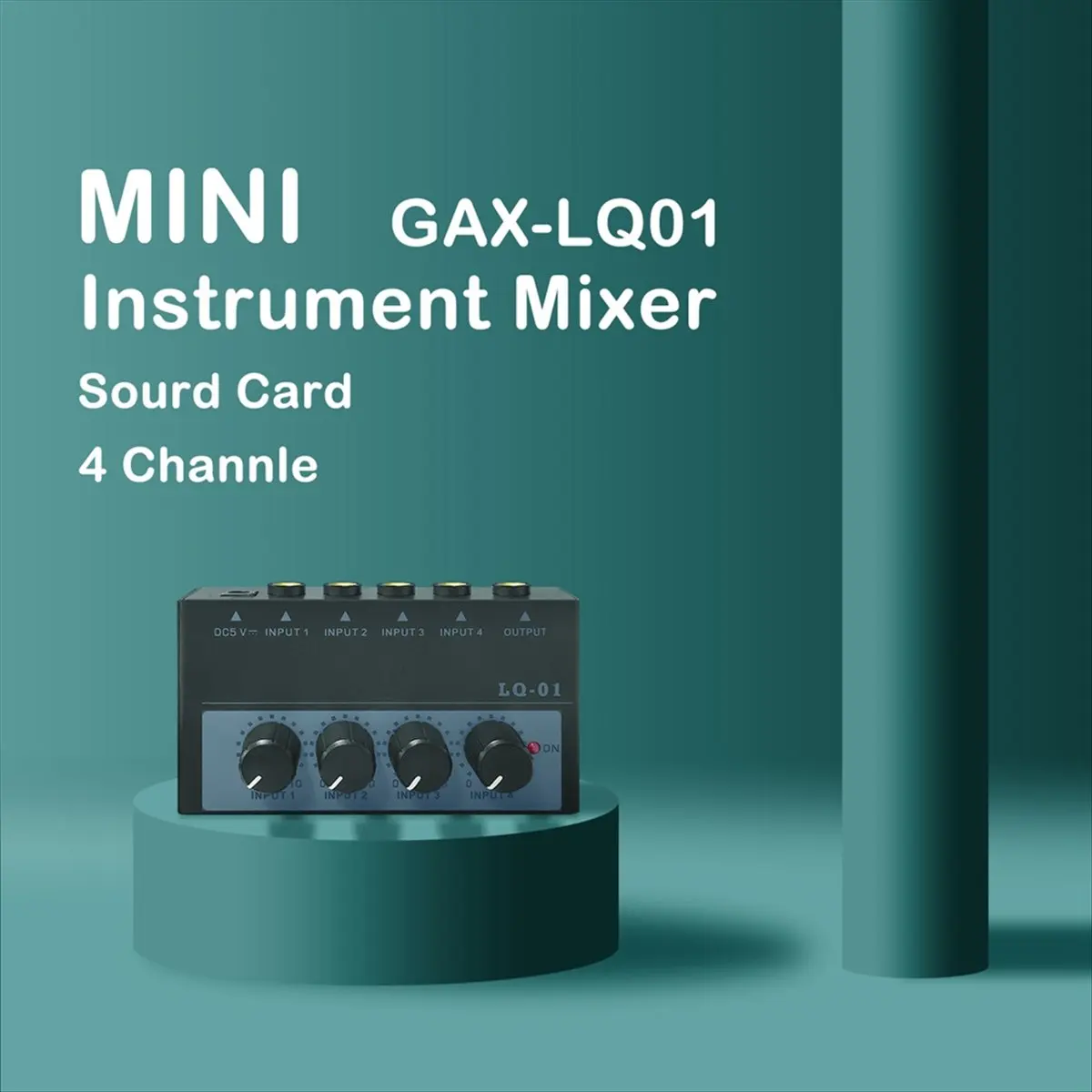 A64I -01 4 Channel Mixer 4 Input 1 Output DC 5V Portable Mini Audio Mixer 4 Channels Mixers Mixing Console EU Plug