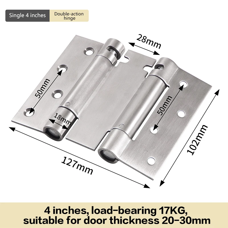Charnière à ressort à double action en acier inoxydable, fermeture automatique pour porte de salon, 
