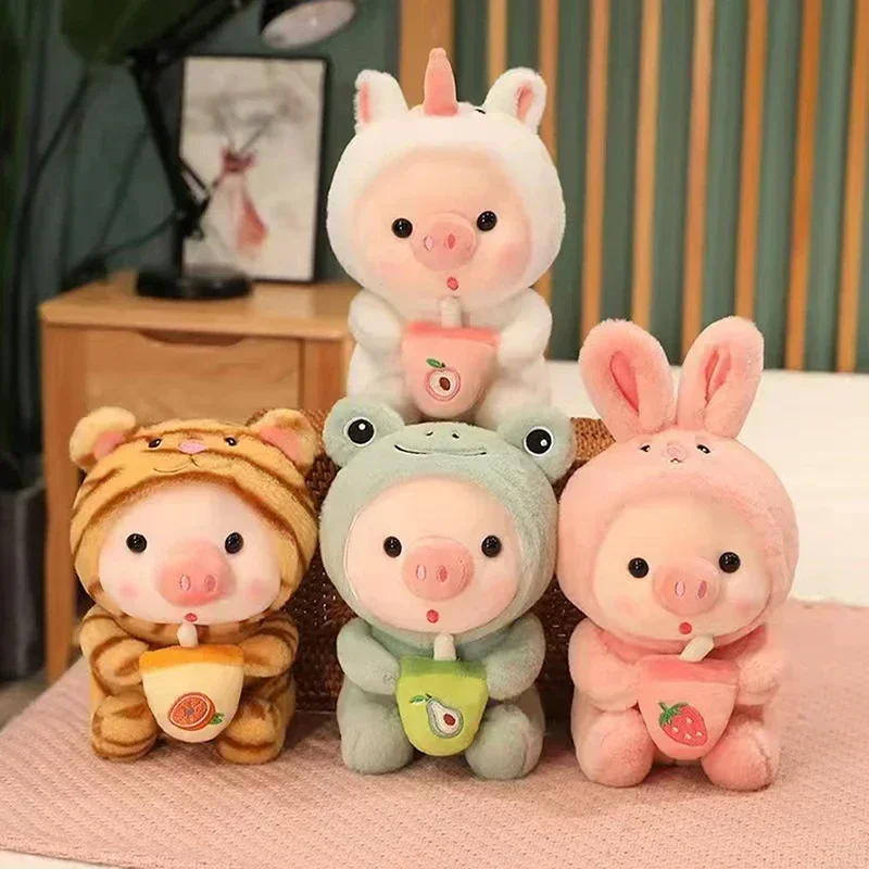 

Kawaii Pearl Milk Tea Pig Plush Toy Plush Animal Rabbit Frog Tiger Pillow Cup Milk Tea Boba Plush Doll Girl Birthday Gift