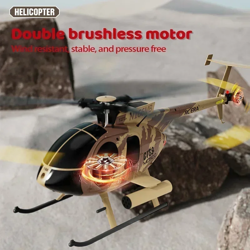 1:28 Rc Era New C189 Bird Rc Helicopter Tusk Md500 Double Brushless Simulation Model Six-Axis Gyroscope Remote Control Model Toy