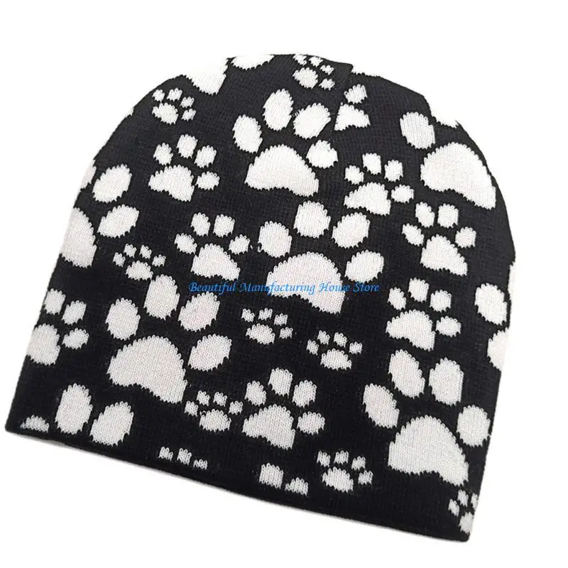 

E56A Handmade Crochet Hat Outdoor Activity Skiing Running Warm Caps Headwear