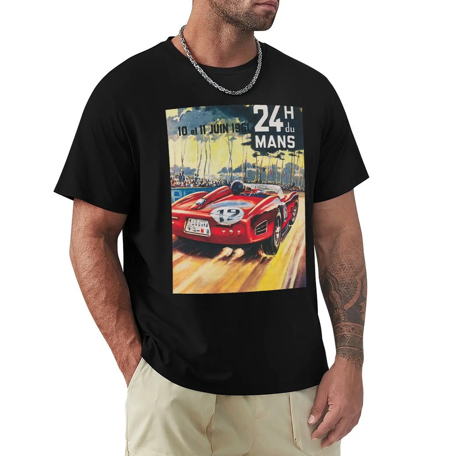 

Automobile Race, 24 Hour Race, du Mans, France Vintage Poster T-Shirt essential t shirt anime clothes mens graphic t-shirts pack
