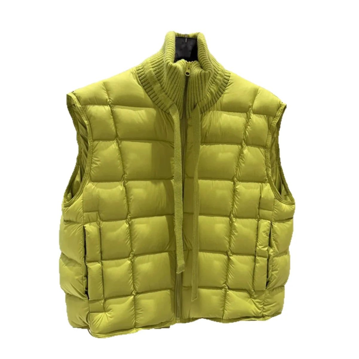 Autumn and Winter New Down Vest Women's Knitted Vest Loose Windproof Vest