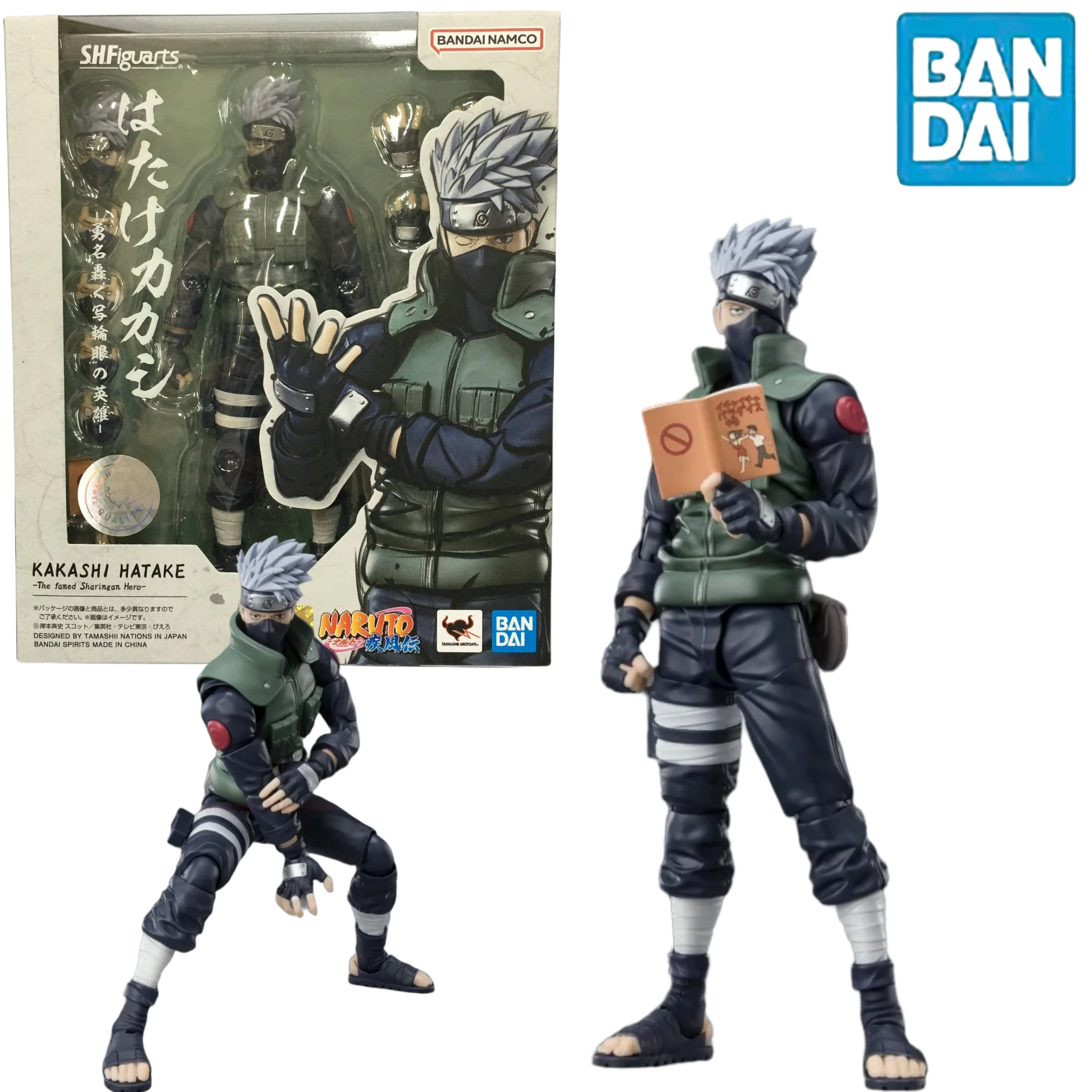 

Bandai Naruto：Shippūden Anime Figure SHF Hatake Kakashi 2.0 The Hero of Sharingan collection model Model Toys