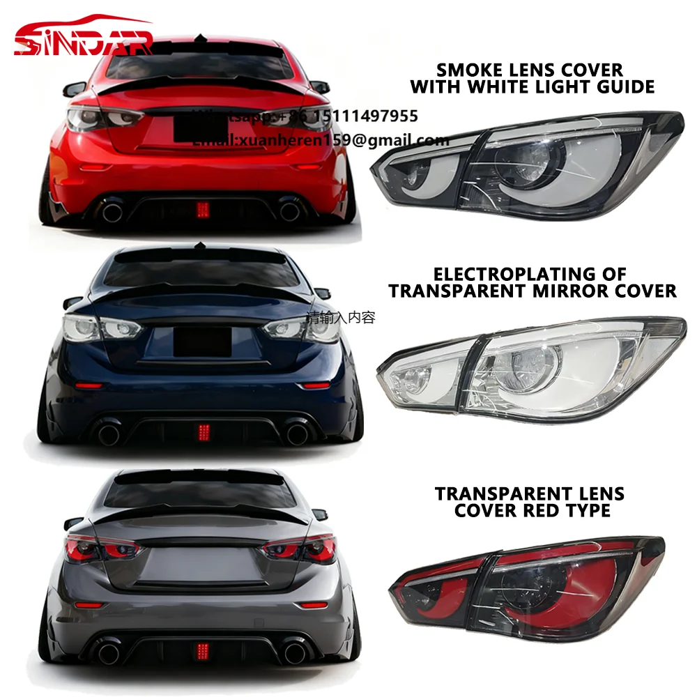 SINDAR Auto LED Taillight Assembly Modified Tail Lamp Accessories for Infiniti Q50 2013-2017 Customize Light New Hawkeye Style