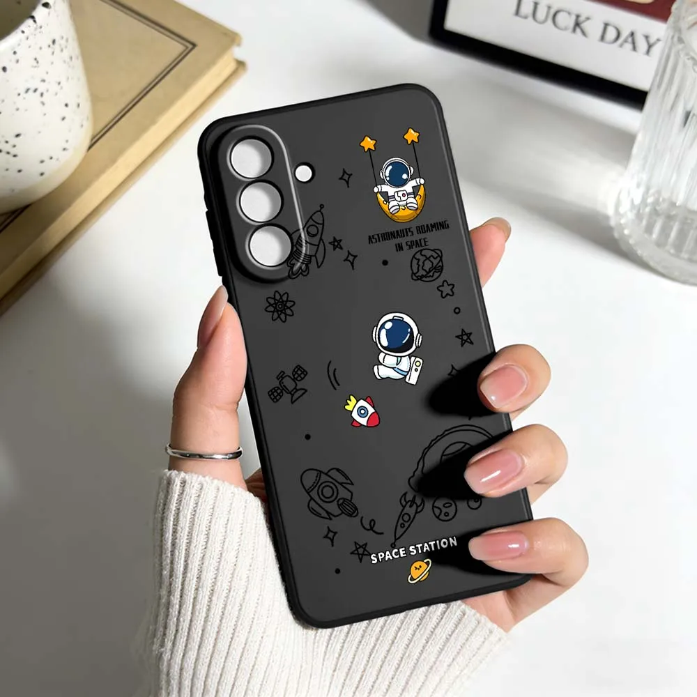 Astronaut Space For Samsung A04 A05 A06 A07 A12 A3 A14 A15 A16 A17 A23 A24 A25 A26 A32 A22 A31 Black Phone Case