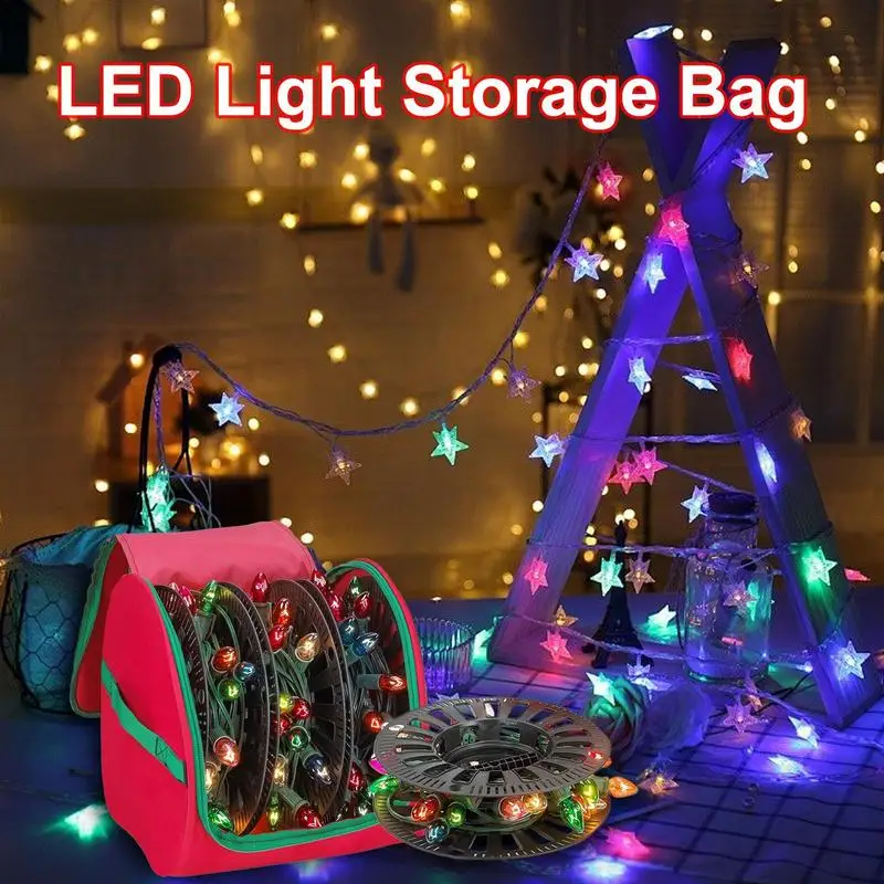 Christmas LED Light Storage Box Holiday String Lights Storage Container Oxford Bag Christmas Decorations With zipper