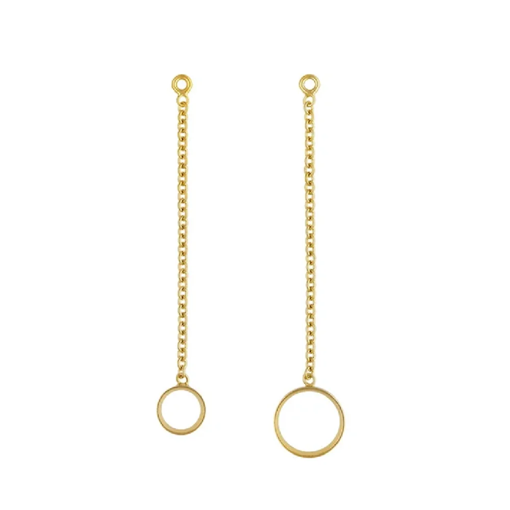 1 Piece Cable Chain Extender with 4mm or 6mm Bezel Drop in 14K Gold Filled for Jewelry Making