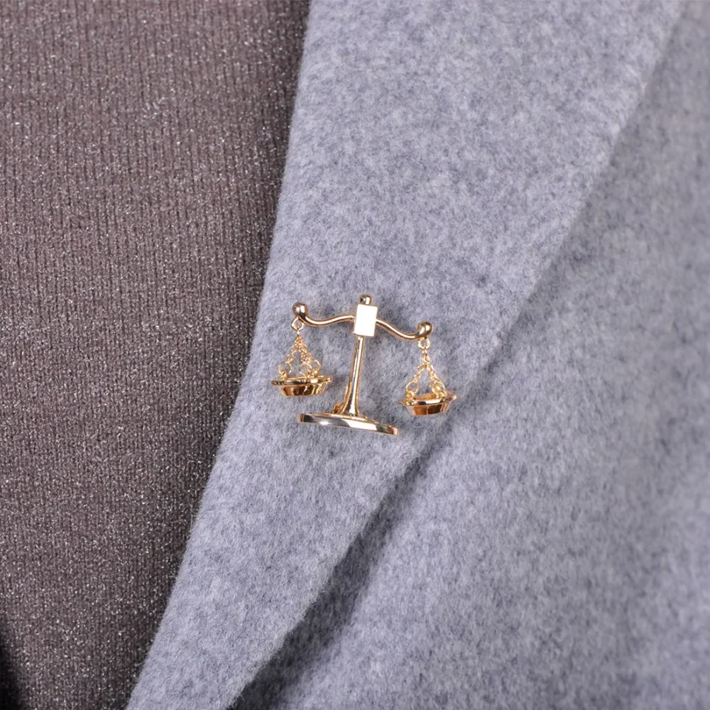 Blucome Trendy Balance Brooch Gold Color Jewelry For Women's Children Clothing Backpack Scarf Suit Pins Constellation Badge Gift view 3
