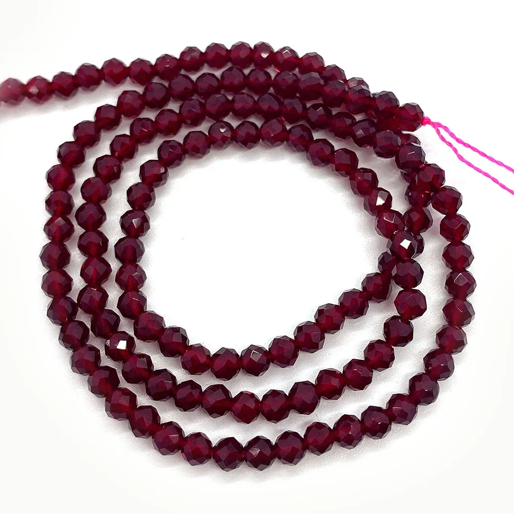 Glass Spinel Necklace Seed Bead 2mm 3mm Faceted Round Small Charms Loose Beads Jewelry Making Earrings Bracelet DIY Accessories