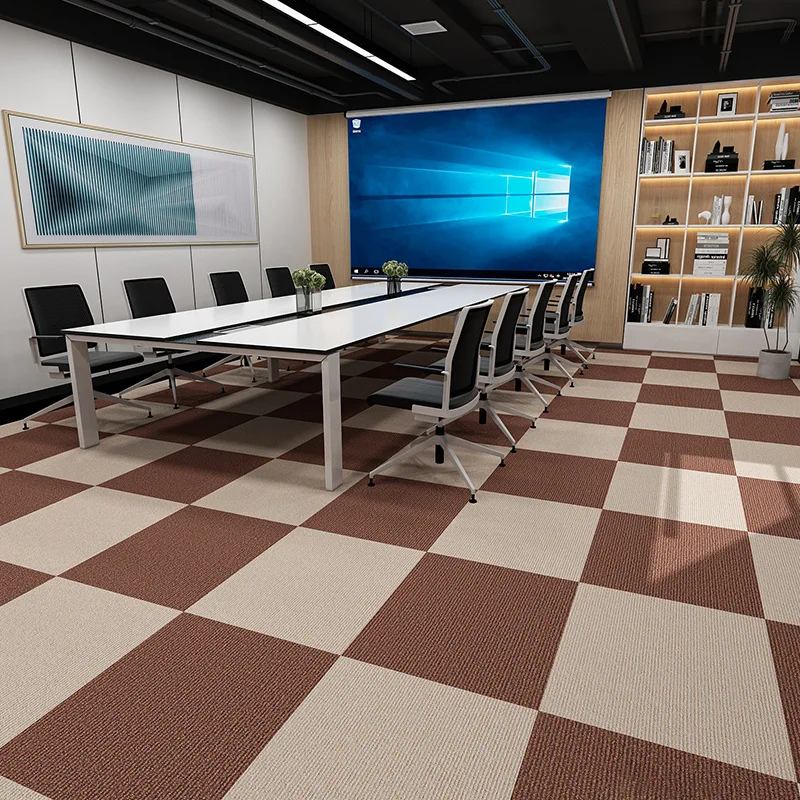 10Pcs Self Adhesive Carpet Tiles 30x30cm Non Slip Soundproof Waterproof Square Floor Mat Cuttable Sticky Rug for Office Bedroom