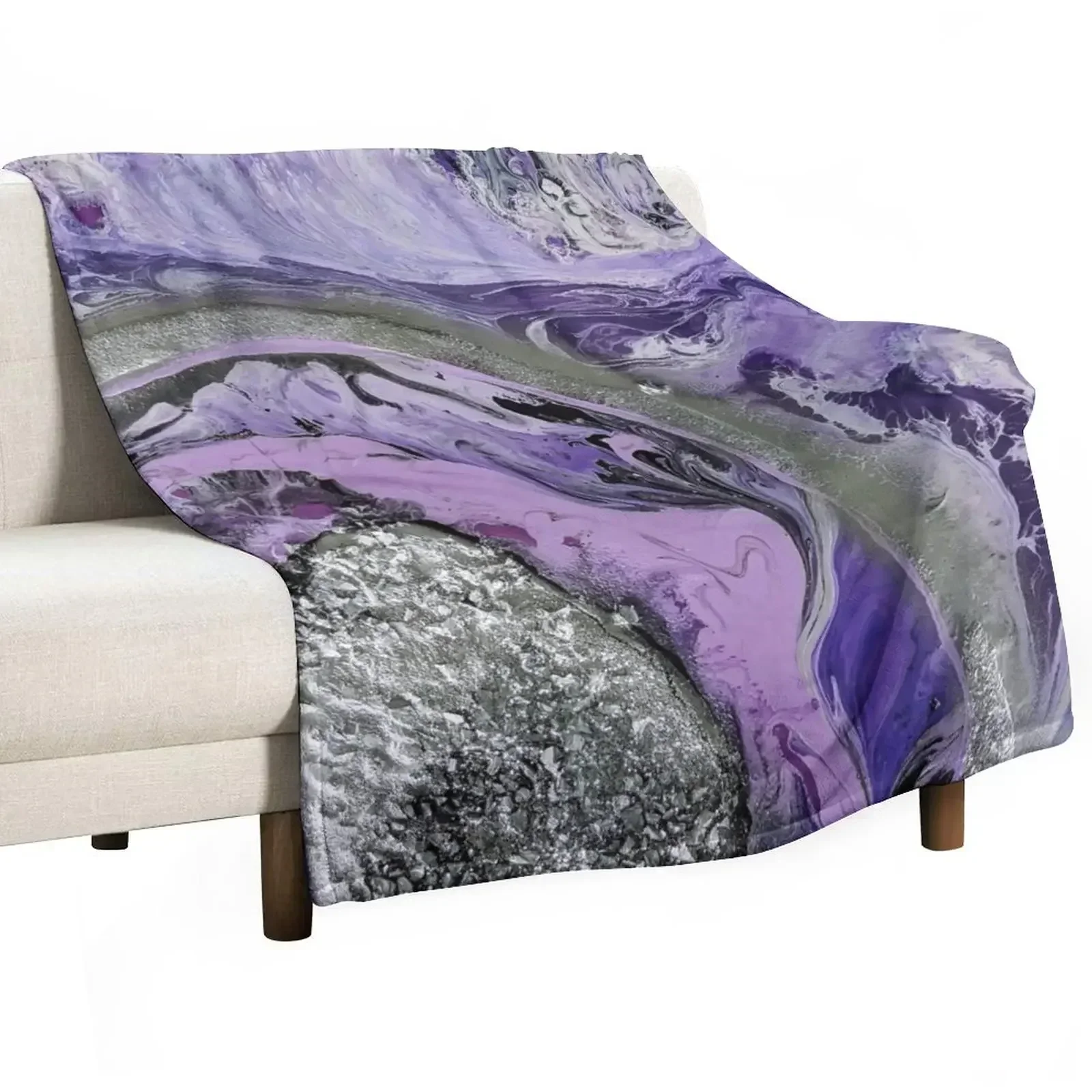 

Lavender Geode Throw Blanket Sleeping Bag Soft Flannel Fabric Bed Fashionable Blankets