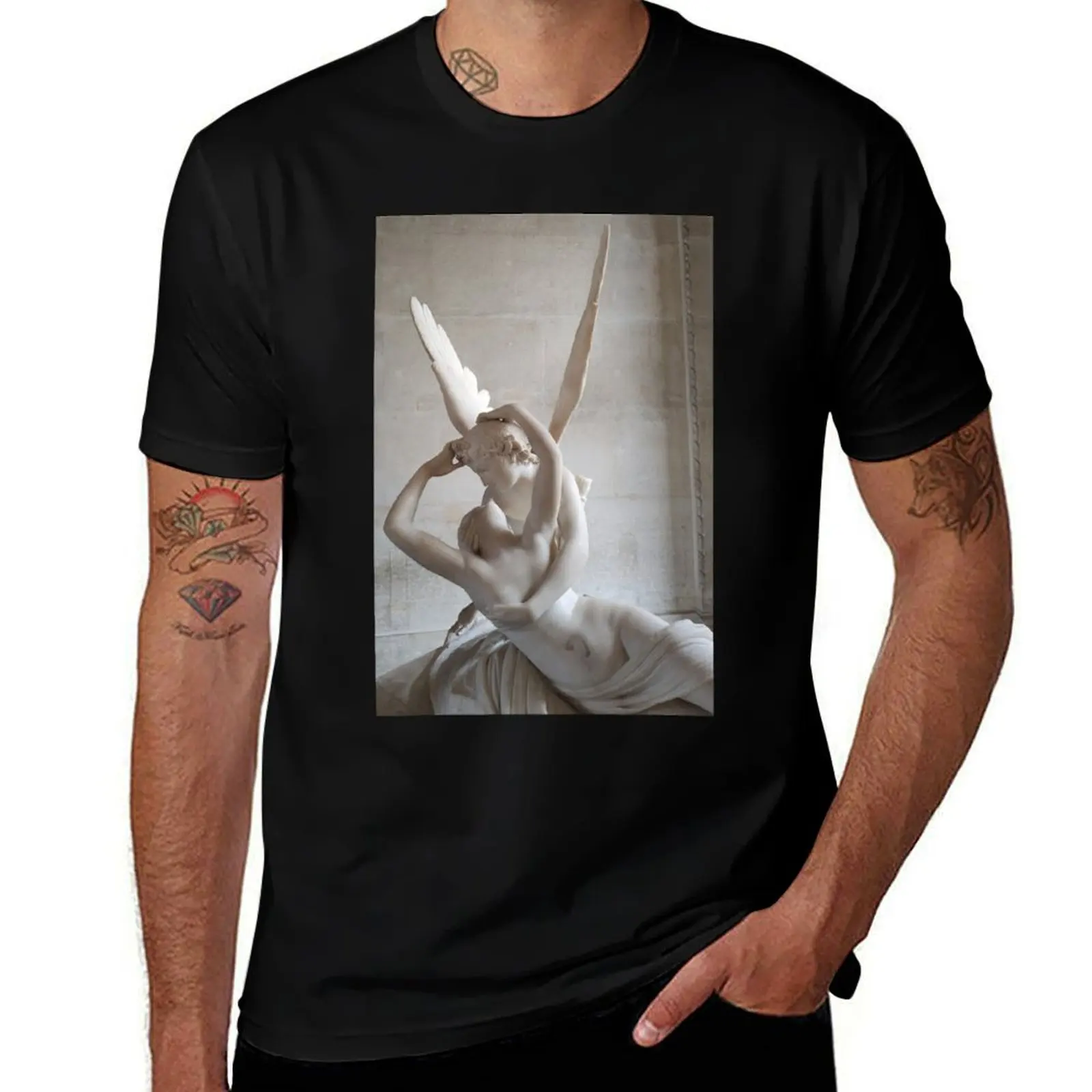 Psyche Revived by Cupid's Kiss (Canova's Amore e Psiche) T-Shirt Comfort Stretch Tee Shirt T-Shirt