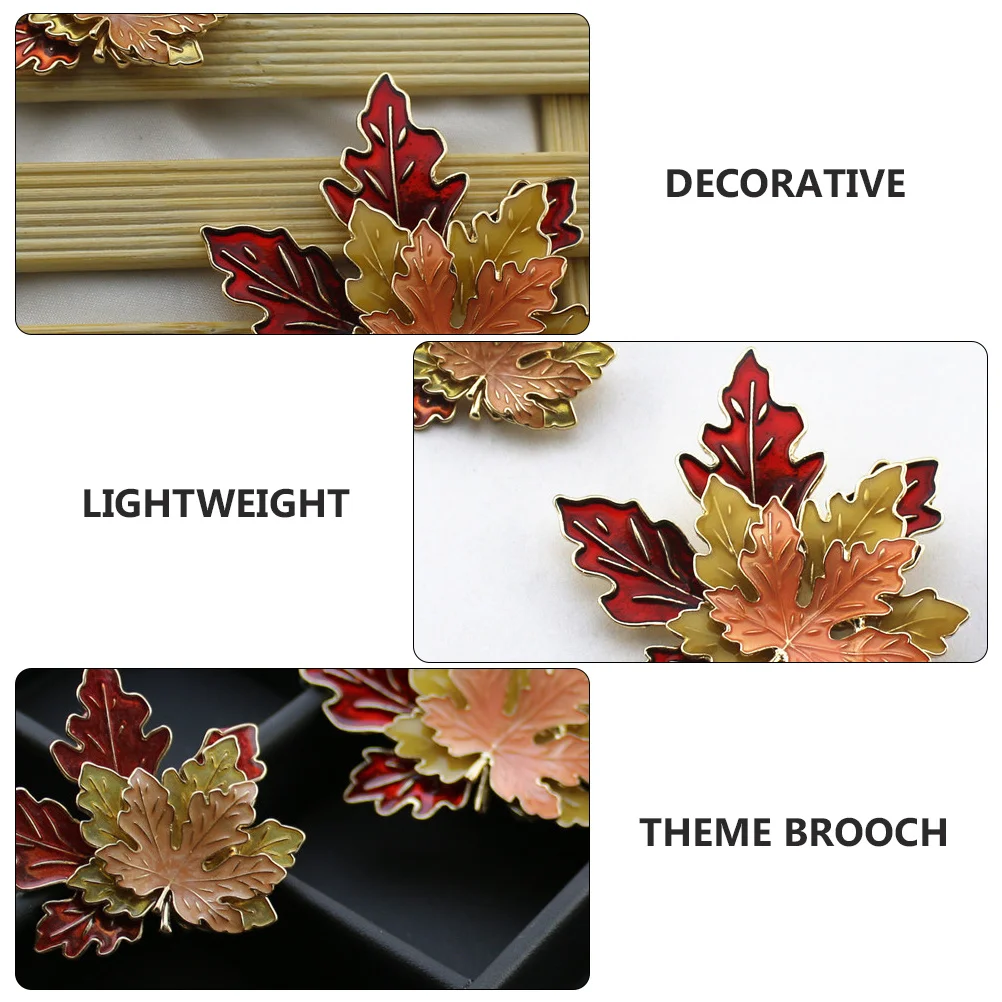 

Maple Leaf Shaped Brooch Delicate Alloy Breastpin Exquisite Corsage For Women Chic Blazer Party Wedding Accessory Leaf