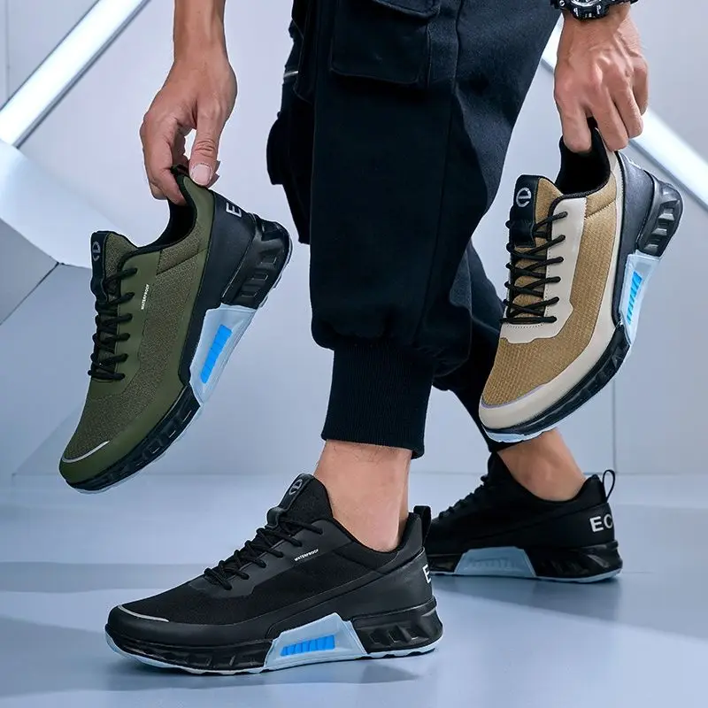 New golf shoes breathable comfortable white men's shoes men's leather soft bottom casual sneakers walking shoes