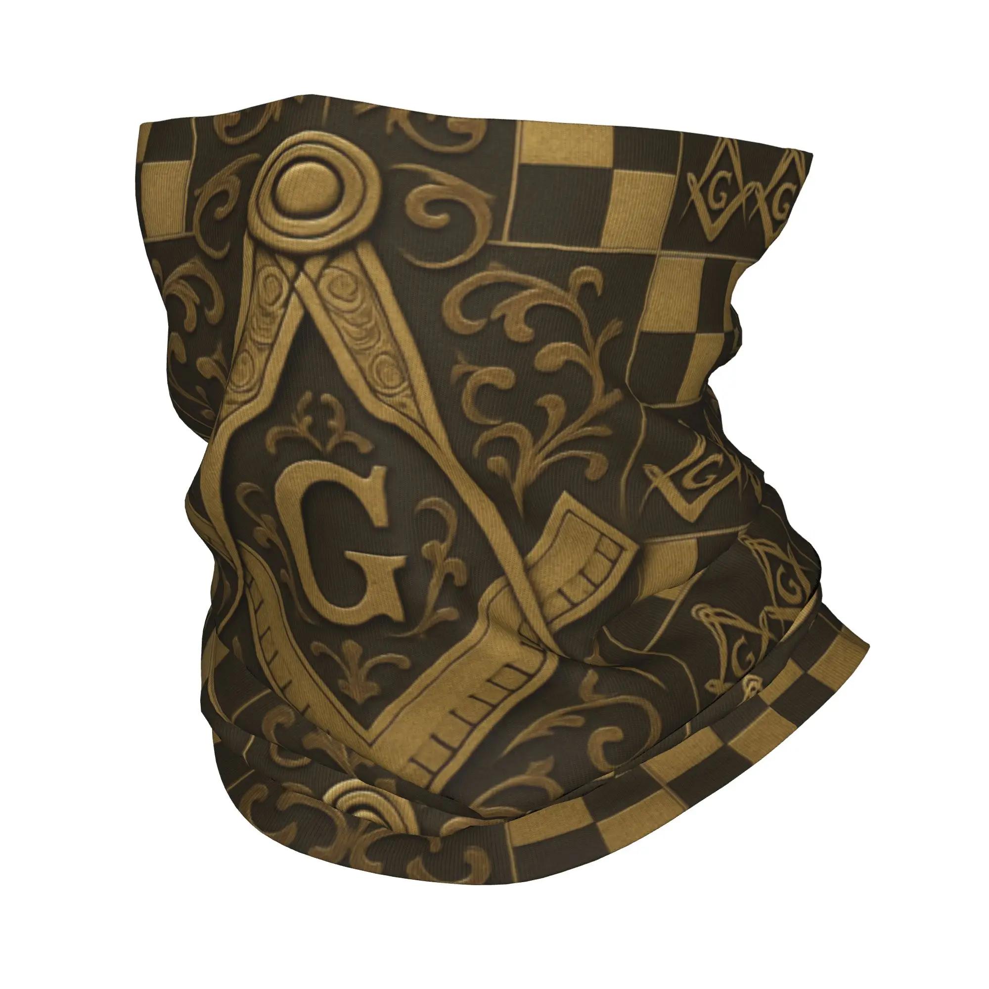 Freemason Square And Compass Bandana Neck Gaiter Windproof Face Scarf Cover Men Women Masonic Symbol Headwear Tube Balaclava