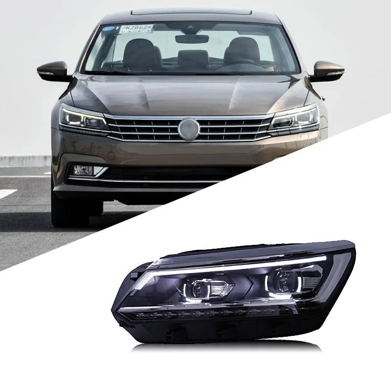 

Suitable for 17-19 New Passat Headlight Assembly Modified LED Streamer Turn Signal Daytime Running Light Xenon Headlights