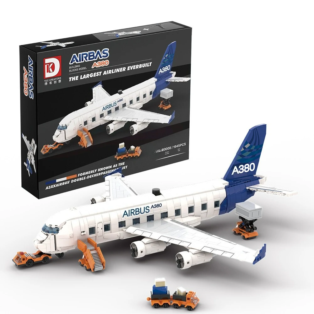 Deke Chuangxiang 80008 modelo de aeronave quebra-cabeça pequena partícula bloco de construção montagem modelo brinquedo presente