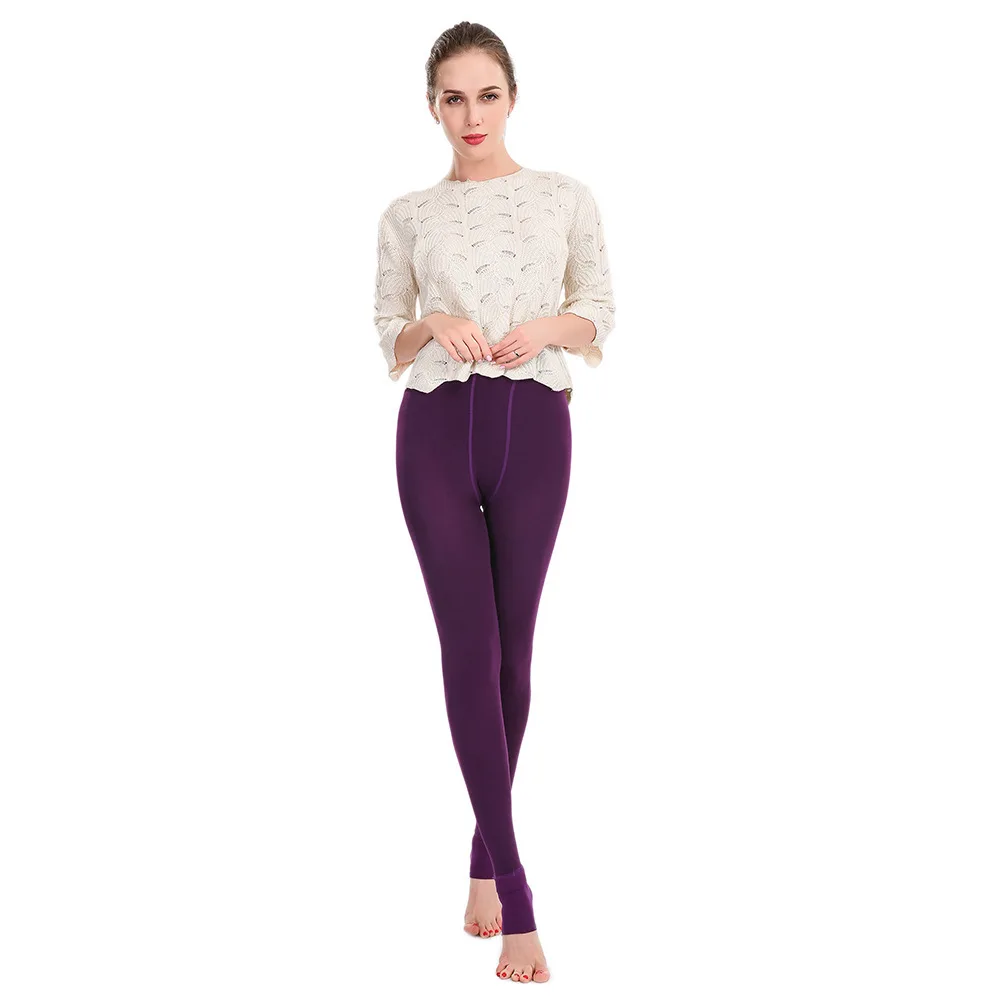 Damen-Perlen-Samt-Leggings mit Fleecefutter, dicke warme einteilige Thermohose für Herbst und Winter, dehnbare Damen-Unterhose. – Detail 23