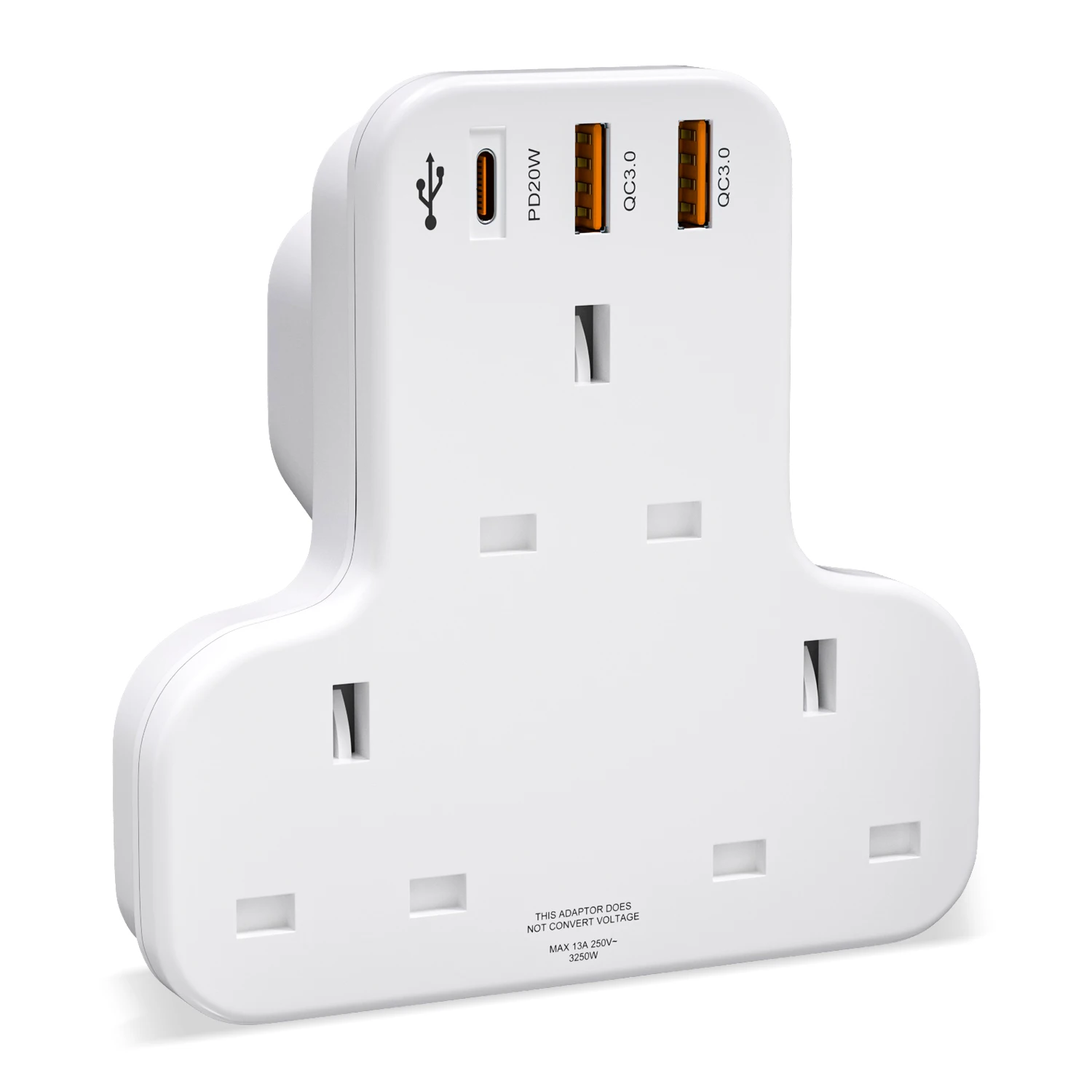 UK Plug Power Strip Multiprise Wall Socket with 3 AC Outlet 3 USB Cherger Network Filter PD QC 20W Extender Plug Adapter