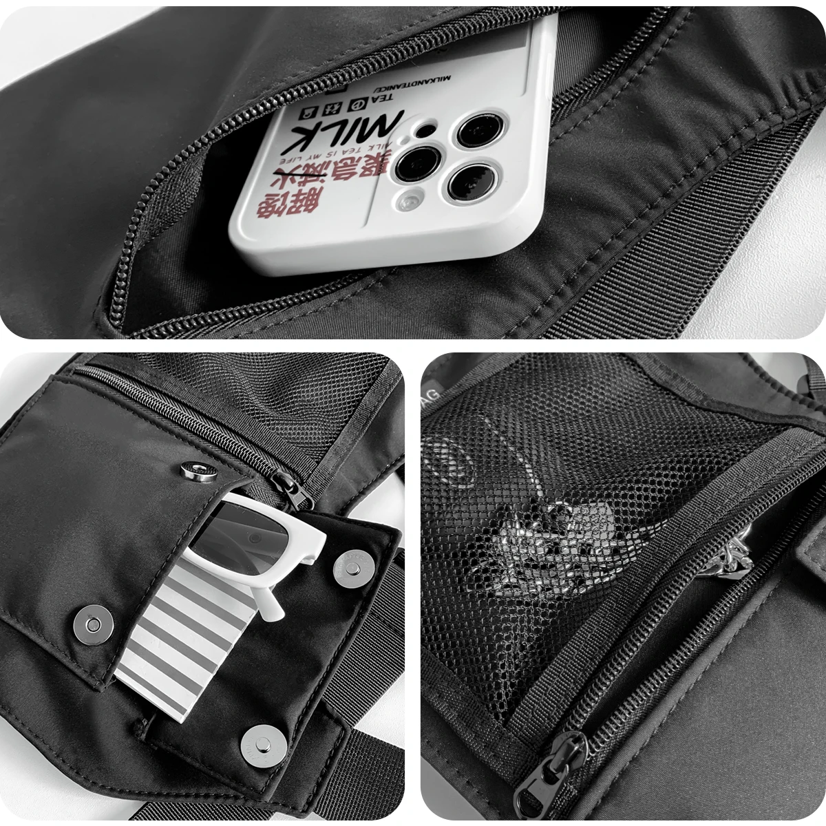 고급 맞춤형 로고 툴링 조끼 가방, 가슴 가방, 전술 기능 멀티 포켓 라이딩 웨어러블 백팩, 개인 맞춤 DIY