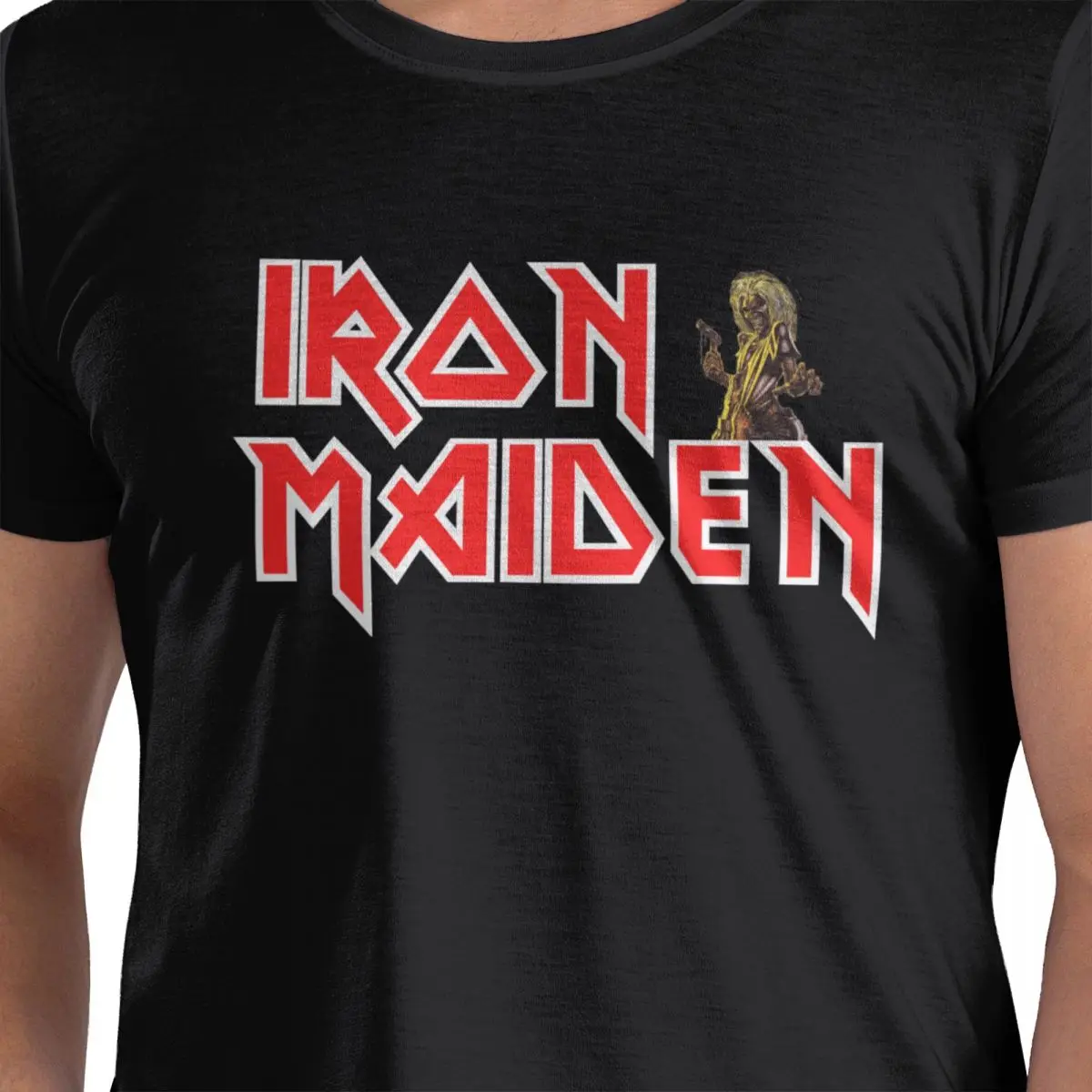 

Креативная ретро футболка Ironmaiden Rock Band из 100% хлопка, мужские забавные футболки, мужские футболки с круглым вырезом и коротким рукавом, S-6XL