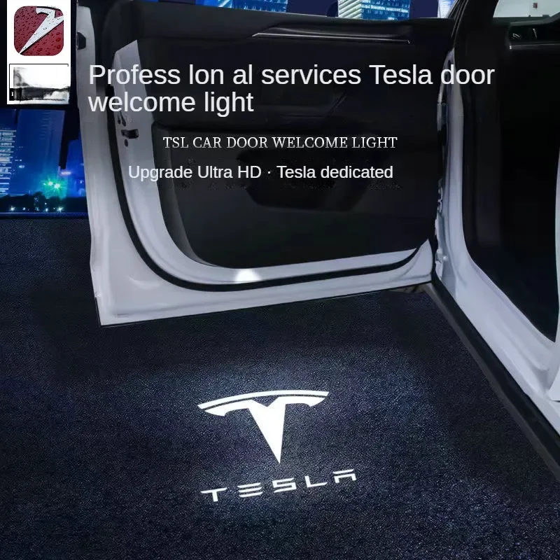 for Tesla Model 3/Y welcome lights ModelXS door lights LED modification accessories Atmosphere lights spotlights High brightness