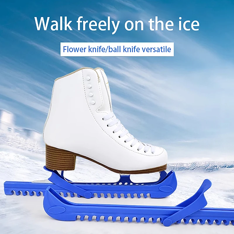 1 Pair Ice Skate Sports Blade Covers Ice Skate Guards Hockey Skates Adjustable Protective Portable Spring Accessories