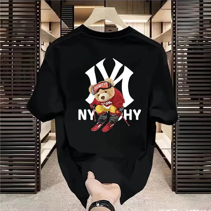 

Модная мужская футболка с короткими рукавами, новинка лета 2024, красивый свободный повседневный универсальный топ с короткими рукавами и принтом