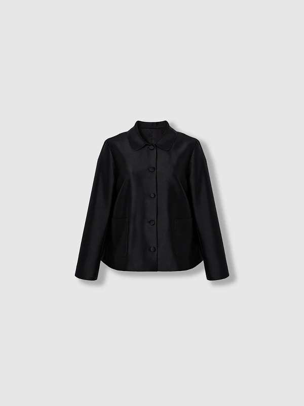 

Женский шелково-шерстяной костюмный пиджак больших размеров с маленьким воротником, весенний, плотный, для полных женщин, повседневный офисный стиль, 9 апреля