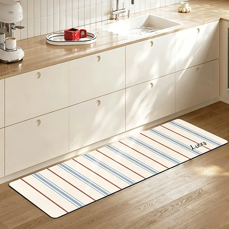 Kitchen Rug Pvc Waterproof Leather Carpet Minimalist Long Floor Mat Non-slip Oil-proof Home Decoration Rugs Alfombras De Cocina