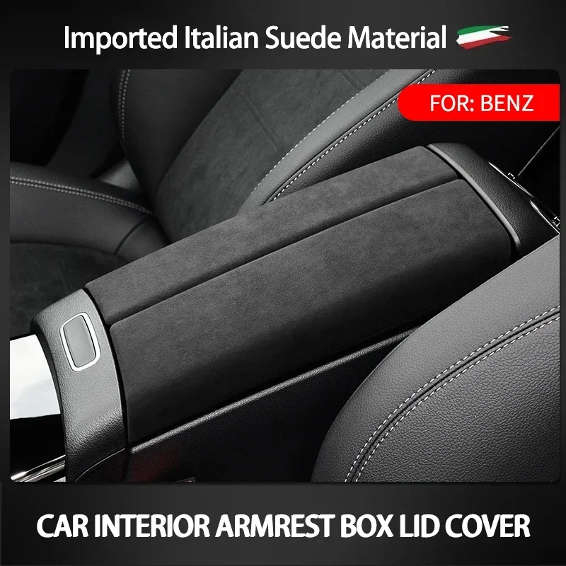 

Suede Car Center Console Armrest Case Lid Cap Cover Panel For Mercedes Benz A GLA GLB Class W177 V177 X247 H247 2019-2024