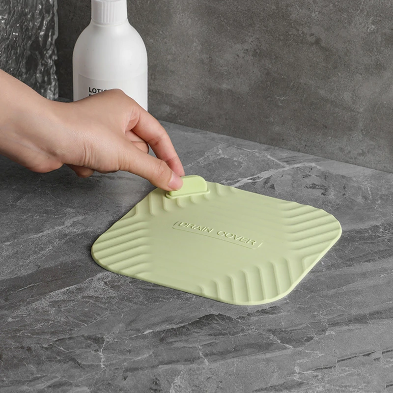 1pc Bathroom Floor Drain Deodorizer Toilet Plug Insect-proof Cover Deodorizing Silica Gel Pad Sewer Seal  Odor Prevention