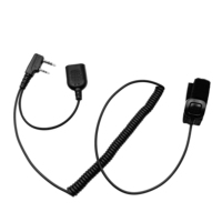 Baofeng 2 Pin with PTT to 2 Pin Female Adapter Compatible with Baofeng UV-5R UV-S9 Plus UV-21 17 Pro Radio Quansheng K5 K6