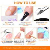 TWOING 8g clair solide ongles conseils Gel longue durée forte adhérence UV/LED Gel de construction pour ongles maison Salon manucure bricolage Design 6